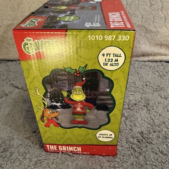 Gemmy Grinch In Christmas Sweater 4 ft. LED Airblown Inflatable New In Box‎ - Picture 8 of 16